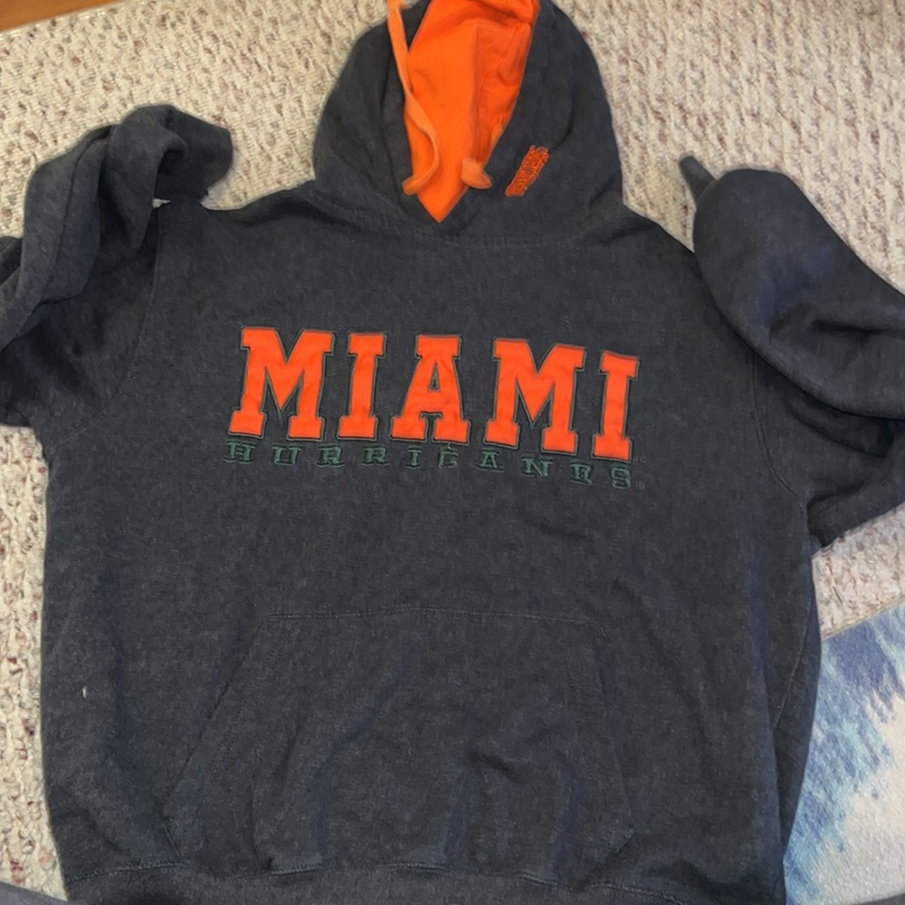 miami hurricanes sweatshirt hoodie stadium athletics vintage size large unisex